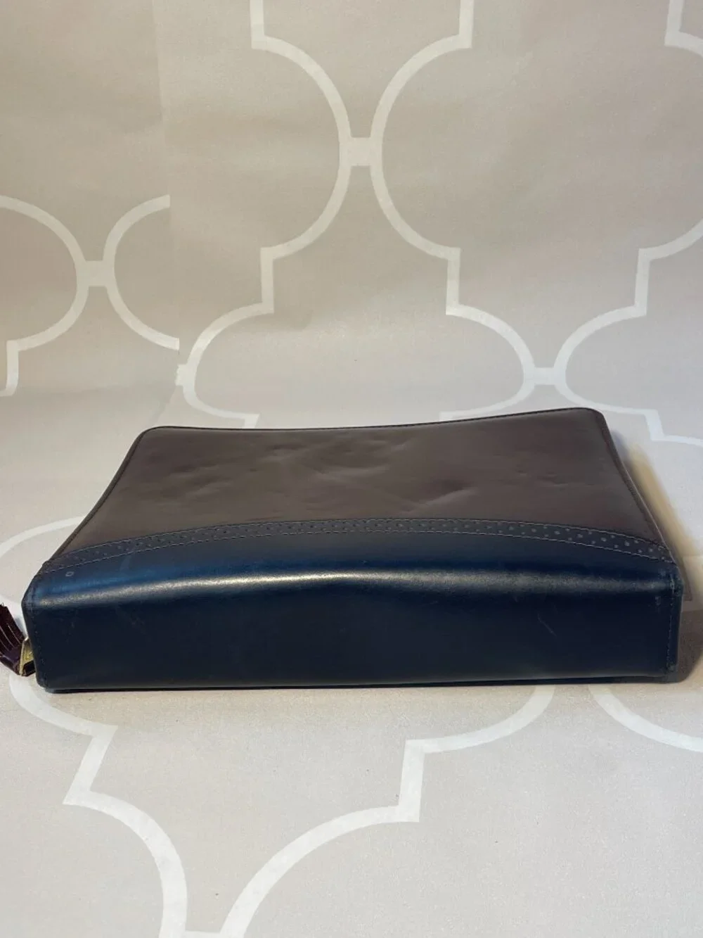 Franklin Quest Vintage Top Grain Leather Planner Binder Made in USA Organizer